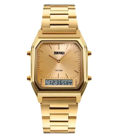 SKMEI 3 Time Gold Watch