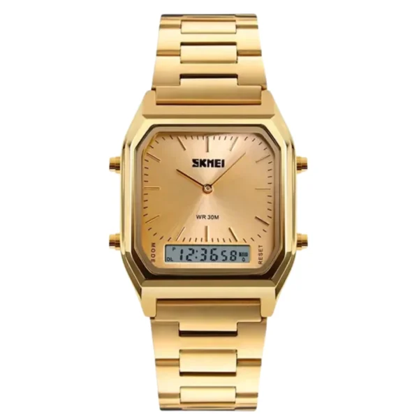 SKMEI 3 Time Gold Watch