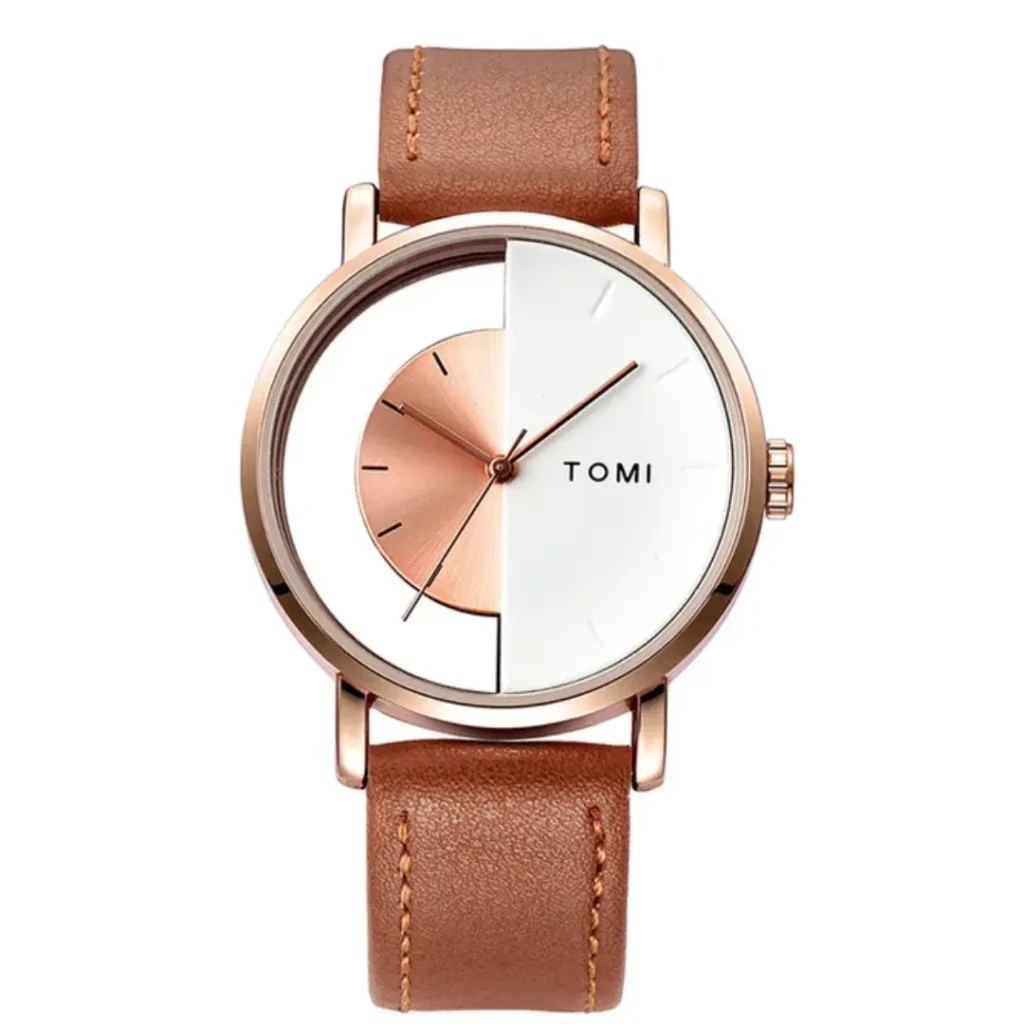 TOMI T-014 Unisex Half Transparent Watch (1)