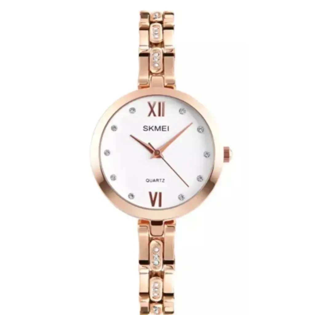 Skmei New Ladies Gift Watch in Rose Gold Bracelet Chain